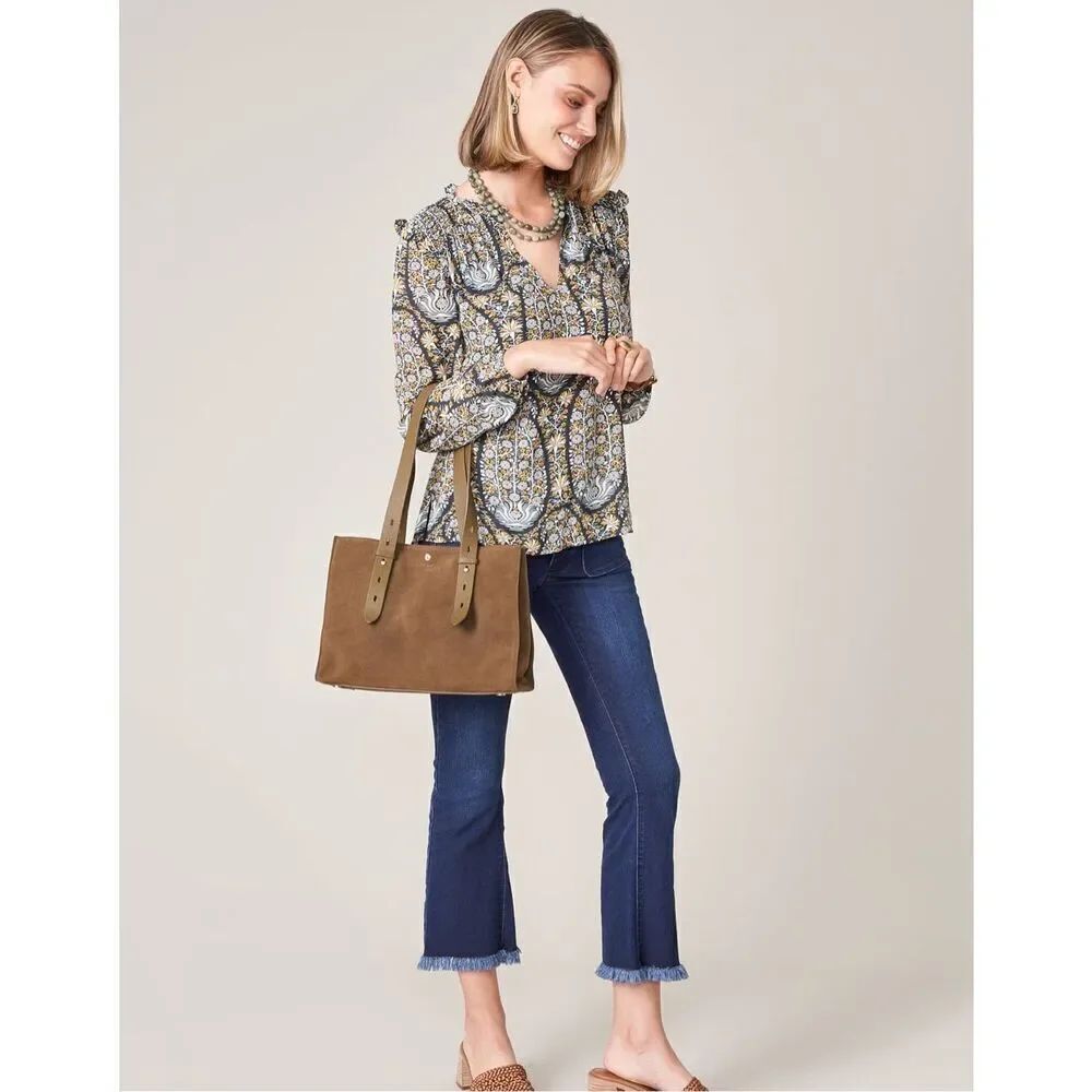 Spartina Aisley Blouse Jones Hundred Paisley Size M Green $148.00